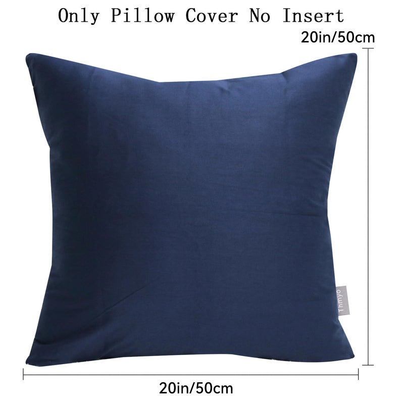 Thmyo 4-Pack 100% Cotton Comfortable Solid Decorative Throw Pillow Case Square Cushion Cover Pillowcase Sublimation Blank Pillow Covers Christmas DIY Throw Pillowcase(20x20inch/50x50cm,Midnight Blue) - Image 5